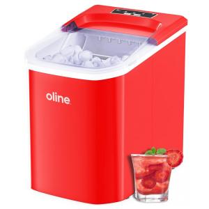 Máquina de Gelo até 11 kg em 24H Portátil, 110v, OLINE, Vermelho
