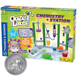 Kit de experimentos científicos Ooze Labs 20 atividades seguras de química, incluindo lodo, pela Thames Kosmos.