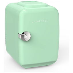 Mini Geladeira para Skincare 4 Litros Portátil, 12V, 110v, CROWNFUL CF PC4LBLK, Verde