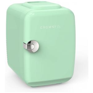 Mini Geladeira para Skincare 4 Litros Portátil, 12V, 110v, CROWNFUL CF PC4LBLK, Verde