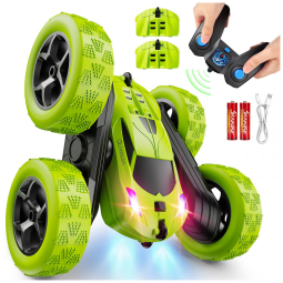 Mini Carro de Controle Remoto para Crianças a partir de 6 Anos, Veículo de Acrobacias RC 4x4 com Giro de 360º e Faróis