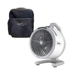 Ventilador portátil com névoa Shark FlexBreeze HydroGo branco, bolsa de viagem, 5 velocidades, uso interno e externo, 110V