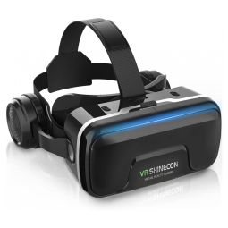 Óculos VR CoCerKet Preto com Fones Integrados Lentes Asféricas 120° FOV Ajustável para Smartphones 4,7–7" Modelo VR-G04EA