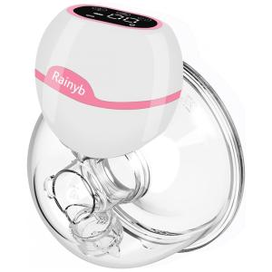 Bomba Tira Leite Rainyb Unica Elétrica Recarregável com Painel Digital 3 Modos e 9 Níveis de Sucção, RAINIYB ZRX 0201, Rosa