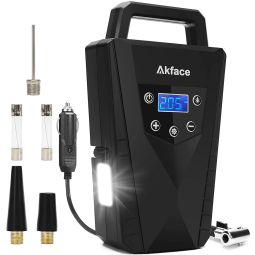 Akface Mini Compressor de Ar Portátil, 12V DC, 150 PSI, 120W, 10Amps, c/ Led e desligamento automático.