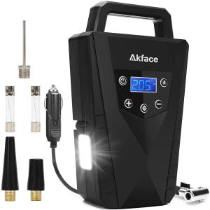 Akface Mini Compressor de Ar Portátil, 12V DC, 150 PSI, 120W, 10Amps, c/ Led e desligamento automático.