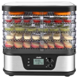 Likein Desidratadora de Alimentos com 5 Bandejas e Temporizador Digital, 350W, 110V, Prata