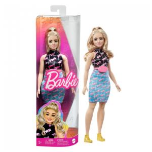 Boneca Barbie Fashionista com Roupa Estampada Girl Power e Acessórios, Rosa
