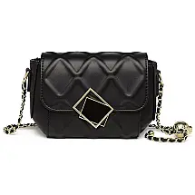 ZGG Bolsa Feminina de Ombro, Couro Sintético, Preto