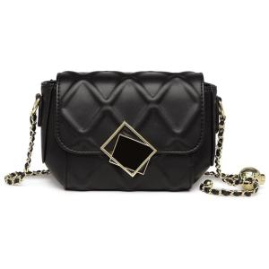 ZGG Bolsa Feminina de Ombro, Couro Sintético, Preto