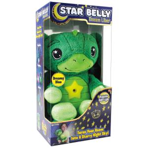 Star Belly Dinossauro de Pelúcia com Luz Noturna para Crianças a partir de 3 Anos, ONTEL SBGD MC4, Verde