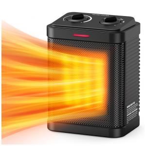 Aquecedor Elétrico Portátil de Cerâmica com 3 Modos, 1500W 110V, Pereysi, Preto