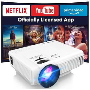 Mini Projetor Smart PANSEBA Branco Netflix WiFi 5G Bluetooth 720P PA04 55W