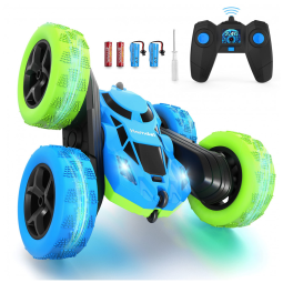 Carrinho RC HAMDOL T1 Azul, Rotação 360°, Luz LED, Velocidade 10 km/h, Controle Remoto - Diversão Garantida