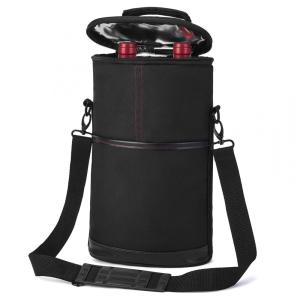 Bolsa Térmica Para Transporte de Vinhos ALLCAMP até 2 Garrafas, Preto e Vermelho