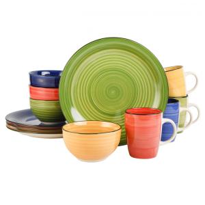 Aparelho de Jantar com 12 Peças em Cerâmicas, Cores Variadas, Gibson Home Vibes
