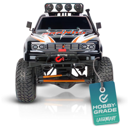 Carrinho de Controle Remoto 4x4 Off Road, com Luzes de LED, Recarregável, LAEGENDARY GRANDO, Preto