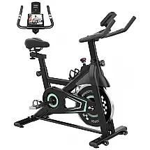 Bicicleta Ergométrica com Assento, Guiador Ajustáveis e Tela LCD, REHOOPEX SP0002, Preto