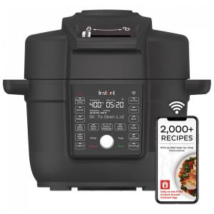 Panela de Pressão Elétrica 6,5L 13 em 1 com WIFI, Painel Digital e Aplicativo de Receitas, 110V, Instant Pot Duo Crisp Ultimate, Preta