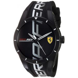 Relógio casual masculino de quartzo com pulseira de silicone, FERRARI, Preto