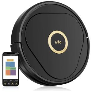 Aspirador de Pó Robô Inteligente e Automático 4000Pa com Mapeamento e Wi Fi Ideal para Pets, 110v, TRIFO LUCY P, Preto