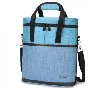 Bolsa Térmica Para Transporte de Vinhos Tirrinia até 3 Garrafas, Azul