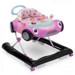 Andador Infantil 2 em 1 com Atividades e Assento Ajustável para até 11 kg, Delta Children, Rosa