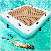 Plataforma Inflável até 5 Pessoas para Piscinas e Lagos, LVAOSTT, Azul