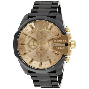 Relógio Masculino Analógico de Quartzo com Pulseira de Aço Inoxidável e Cronógrafo, Diesel DZ4485, Preto e Dourado