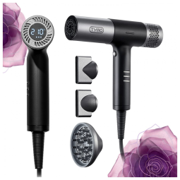 TYMO Secador de Cabelo Profissional 3 Velocidades e Tela LCD, 1200W, Preto