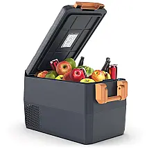 Geladeira Portátil 30L com Controle via APP 12 24 V DC e 100 240 V AC UKKISO, Cinza e Laranja