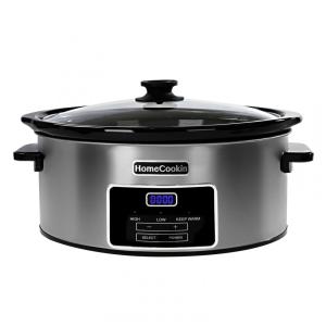 Panela Elétrica Programável 7,4L com Timer e Controle de Temperatura, 110V 320W, HOMECOOKIN, Prata