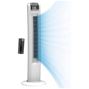 Ventilador de Torre com Controle Remoto, Temporizador, 12 Velocidades Silenciosas, 110V, Lasko EcoQuiet T42710, Branco
