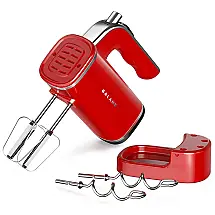 Batedeira de Mão com 5 Velocidades e Acessórios de Aço Inox, 150W, 110v, GALANZ GLHM5RDR015, Vermelho