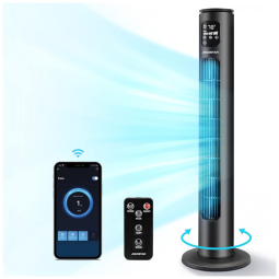 Ventilador de torre inteligente Aigostar Ventilador de resfriamento oscilante com ventiladores remotos e silenciosos sem lâmina para quarto