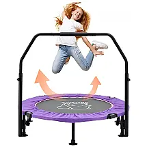 Cama Elastica Infantil com Diâmetro e Corrimão Ajustável para até 150 kg, Roxo, OAFISHLY, Violeta