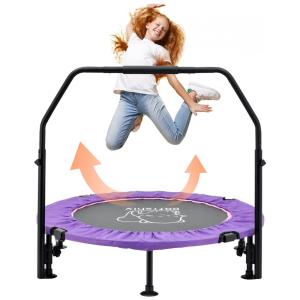 Cama Elastica Infantil com Diâmetro e Corrimão Ajustável para até 150 kg, Roxo, OAFISHLY, Violeta