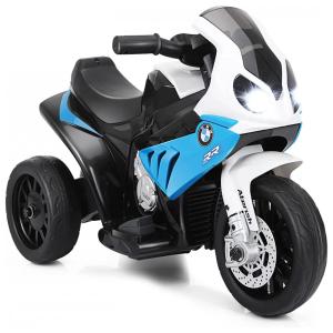 Moto Elétrica Infantil BMW Bateria 6V 3 Rodas com Luzes e Sons USB, OLAKIDS, Azul