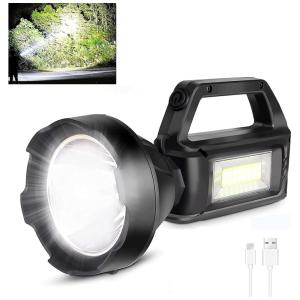 Lanterna 10000LM, Distancia 800 M, com USB, à Prova D IPX5, TUNFOU QM SCD12, Preto