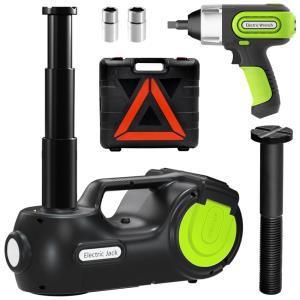 Macaco Elétrico Automotivo Hidráulico com Luz de LED, Suporta até 5 Toneladas, E HEELP, Preto