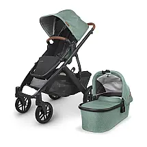 Carrinho de Bebê com Sistema Conversível Simples para Duplo ou Berço Moisés, UPPAbaby Vista V2, Azul Marinho