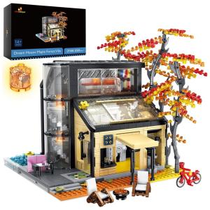 Kit de Construção Casa Florestal com Luzes e 2008 Peças, JMBricklayer, Preta