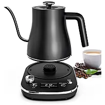 Chaleira Elétrica 800mL com Controle de Temperatura e Cronômetro Embutido, 1200W, 110v, JREAWD, Preto
