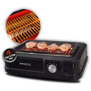 Churrasqueira Elétrica Antiaderente Portátil, Serve até 4 Pessoas, 1660W, 110v, SIMPLE LIVING PRODUCTS SLP SG BK, Preto