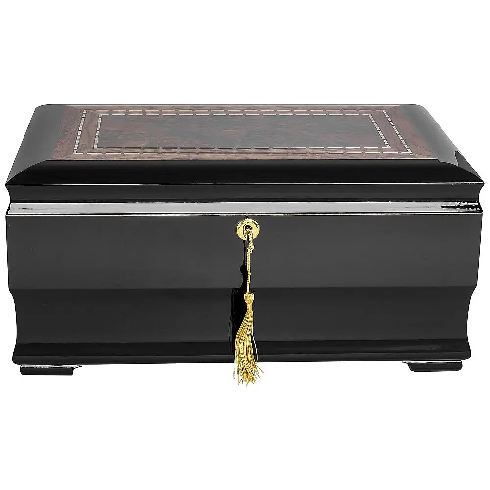 Caixa Humidor Humidor Supreme Preto Piano Madeira Bubinga 85-135 Charutos — foto 2
