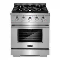 Fogão 4 bocas 76cm Cosmo inox Vista forno a gás 99L convecção 110V