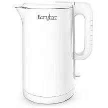 Chaleira Elétrica de 1.5L com Desligamento Automático, Aço Inoxidável, 1500W, Branca, 110v, GOMYHOM KD1501 U, Branco