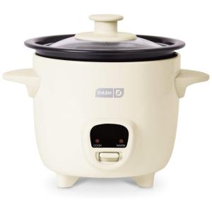 Dash Mini Panela de Arroz Elétrica 1L com Função de Manter Aquecido, 110V, 200W, Creme