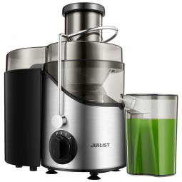 Centrífuga de Frutas 450mL com 3 Velocidades, Fácil de Limpar e sem BPA, 110V 1200W, Juilist, Prata