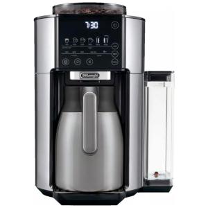 Cafeteira Programável em Aço Inoxidável com Painel Digital e Garrafa de 1,1L, 1500W 110V, De Longhi CAM51035M, Prata